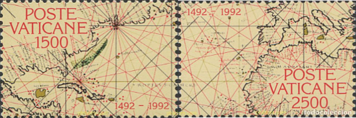 Sellos: 128806 MNH VATICANO 1992 5 CENTENARIO DEL DESCUBRIMIENTO Y EVANGELIZACION DE AMERICA