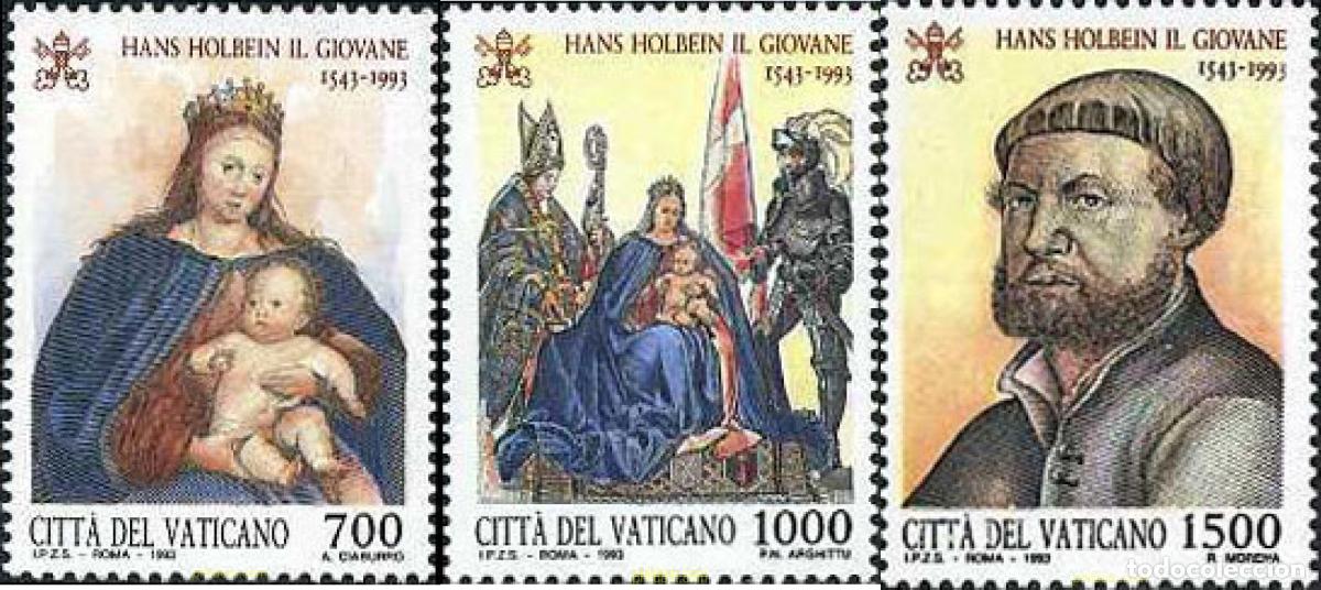 Sellos: 117076 MNH VATICANO 1993 450 ANIVERSARIO DE LA MUERTE DE HANS HOLBEIN LE JEUNE