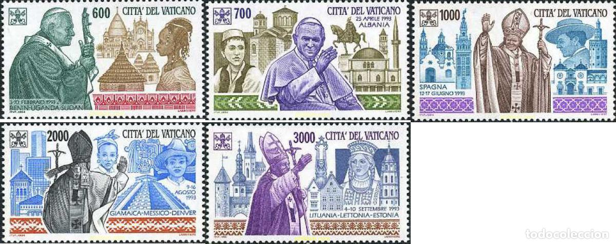 Sellos: 117098 MNH VATICANO 1994 VIAJES DEL PAPA JUAN PABLO II