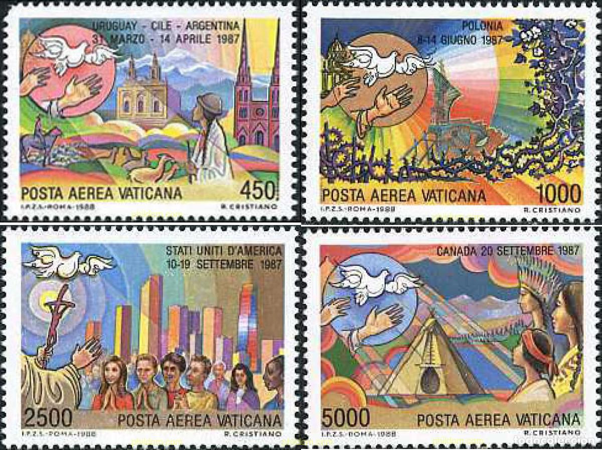 Sellos: 686409 MNH VATICANO 1988 VIAJES DEL PAPA JUAN PABLO II