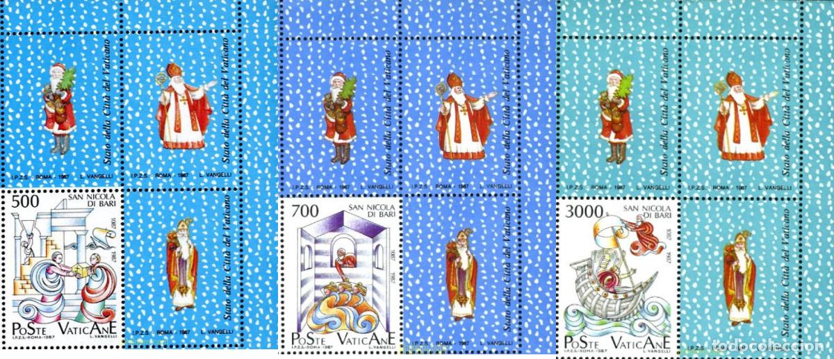 Sellos: 686404 MNH VATICANO 1987 9 CENTENARIO DE LA TRANSFERENCIA DEL RELICARIO DE SAN NICOLAS DE MYRE A BA