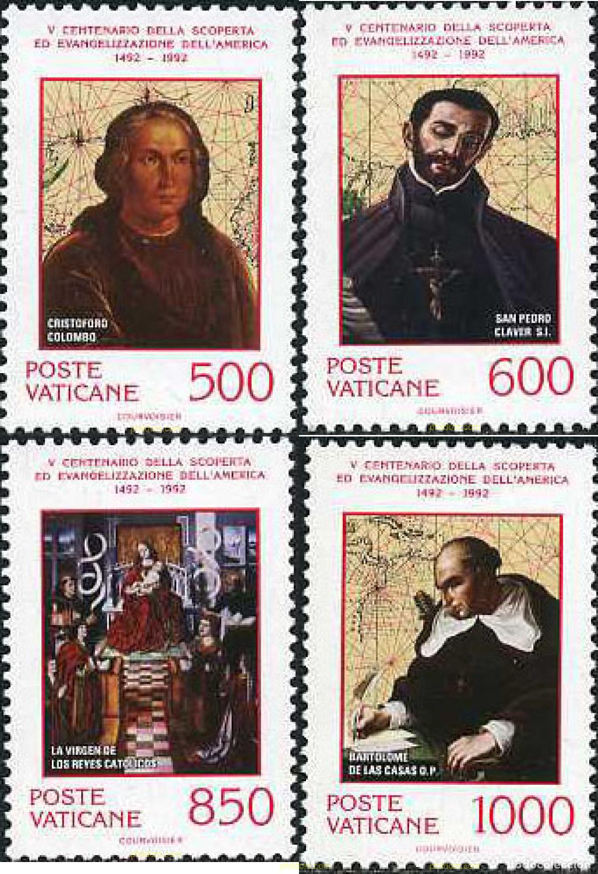 Sellos: 687760 MNH VATICANO 1992 5 CENTENARIO DEL DESCUBRIMIENTO Y EVANGELIZACION DE AMERICA