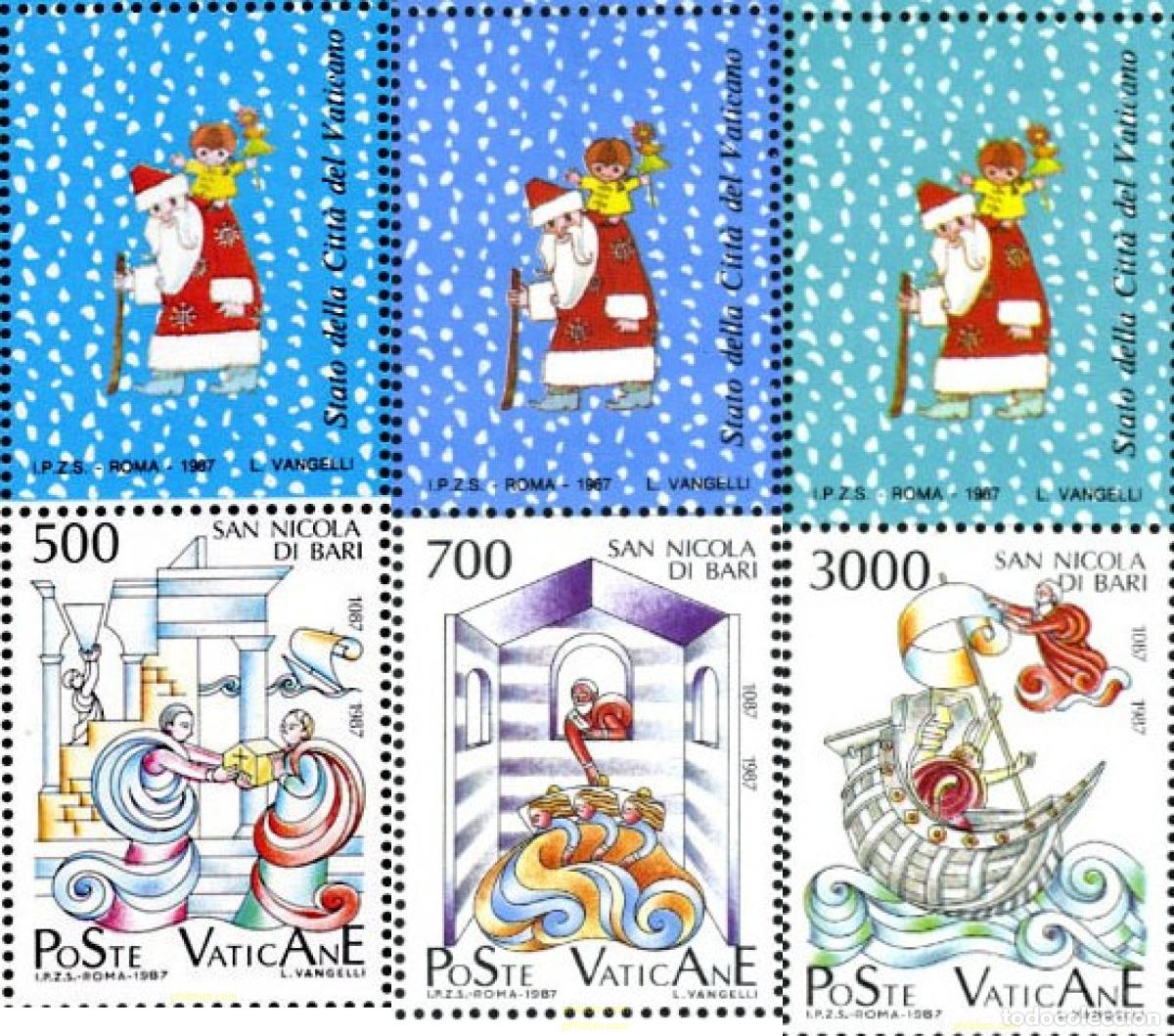 Sellos: 686406 MNH VATICANO 1987 9 CENTENARIO DE LA TRANSFERENCIA DEL RELICARIO DE SAN NICOLAS DE MYRE A BA