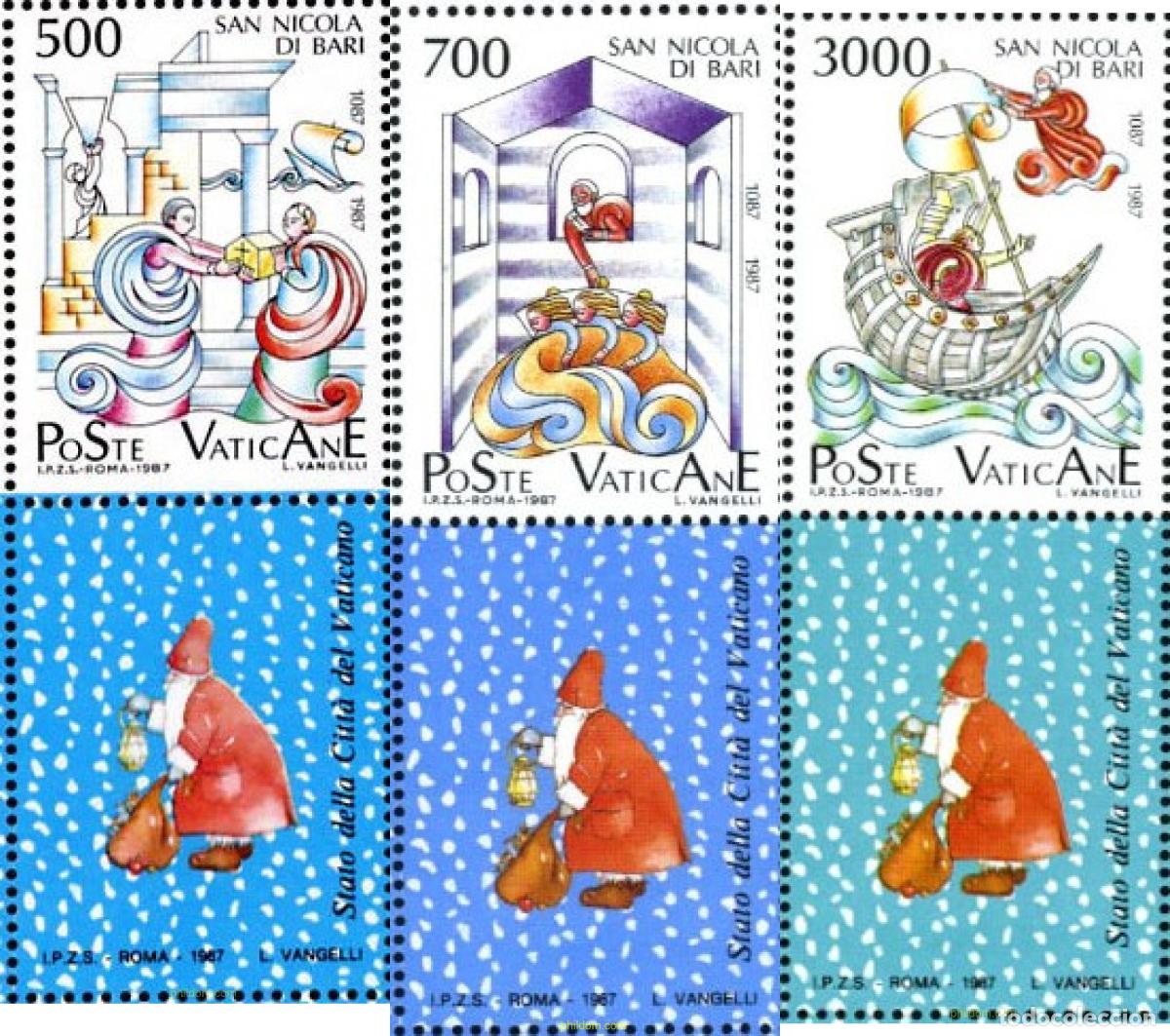 Sellos: 686408 MNH VATICANO 1987 9 CENTENARIO DE LA TRANSFERENCIA DEL RELICARIO DE SAN NICOLAS DE MYRE A BA