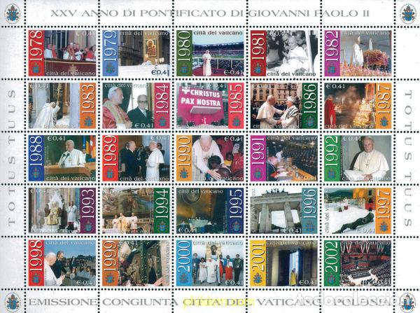 Sellos: 158673 MNH VATICANO 2003 25 ANIVERSARIO DEL PONTIFICADO DEL PAPA JUAN PABLO II