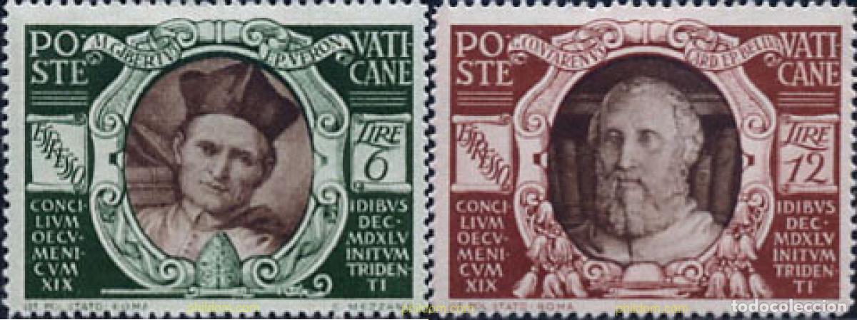 Sellos: 128287 MNH VATICANO 1946 4 CENTENARIO DEL CONCILIO DE TRENTO