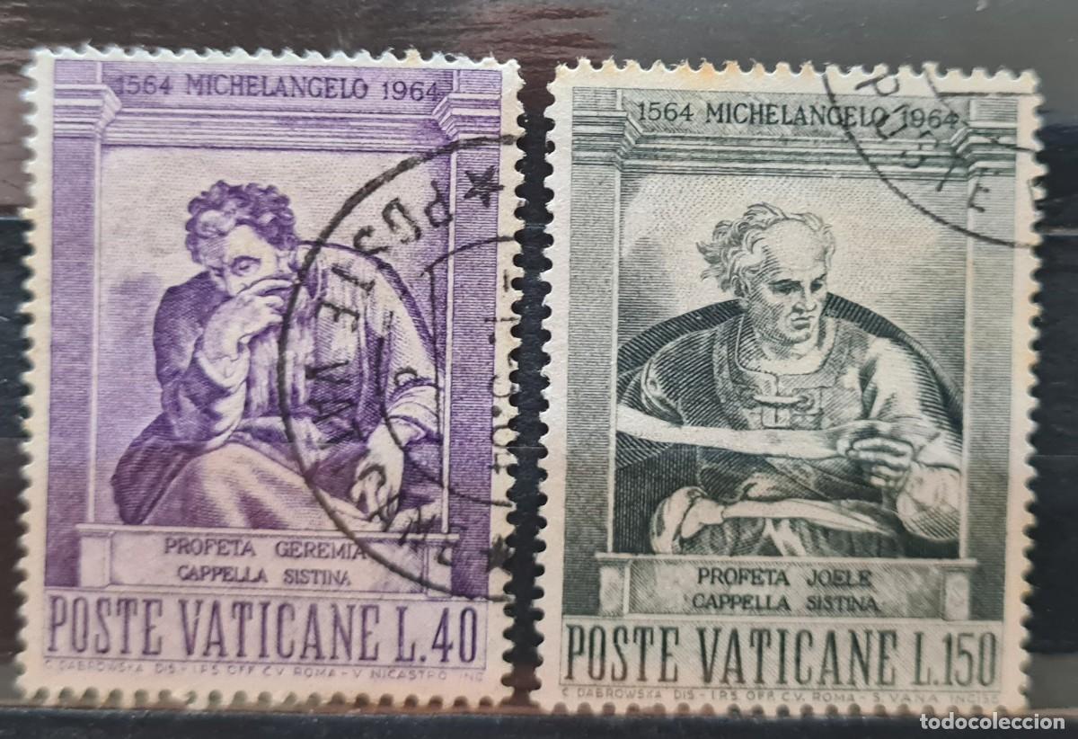 Timbres: Serie de sellos usados de el Vaticano 1964: IV Centenario de la muerte de Miguel &Aacute;ngel