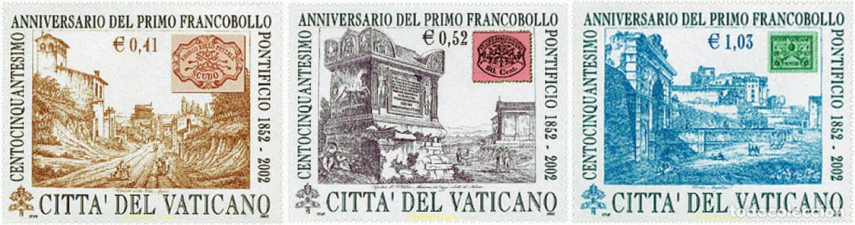Sellos: 99206 MNH VATICANO 2002 150 ANIVERSARIO DEL PRIMER SELLO PONTIFICAL