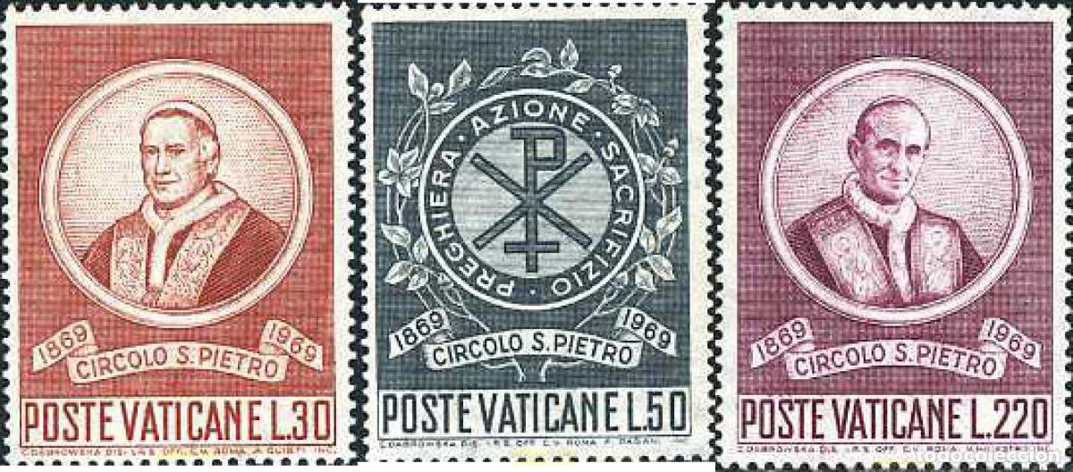 Sellos: 685926 MNH VATICANO 1969 CENTENARIO DE LA FUNDACION DEL CIRCULO SAN PEDRO