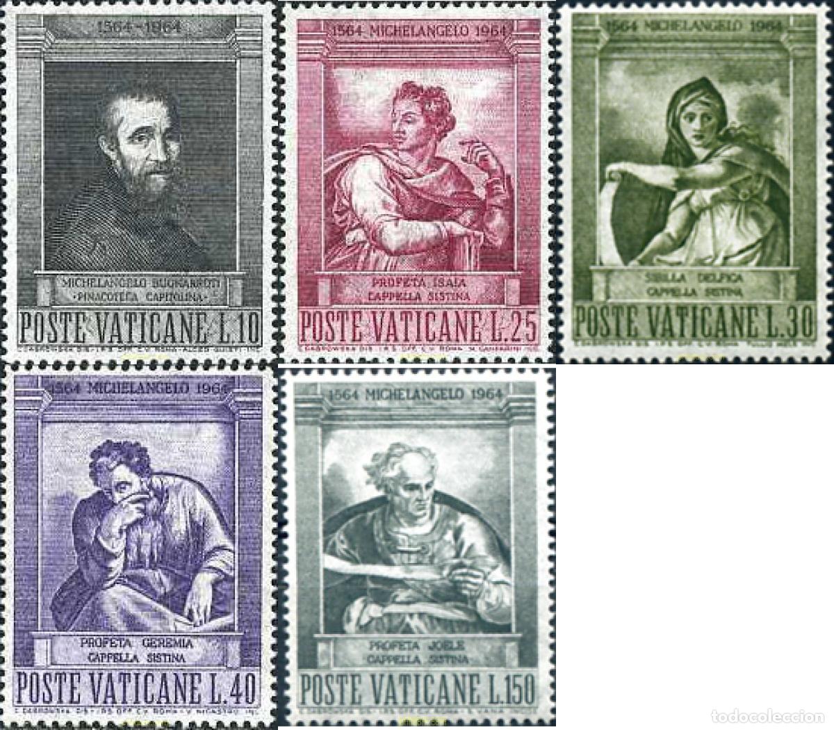 Sellos: 684280 HINGED VATICANO 1964 4 CENTENARIO DE LA MUERTE DE MIGUEL ANGEL