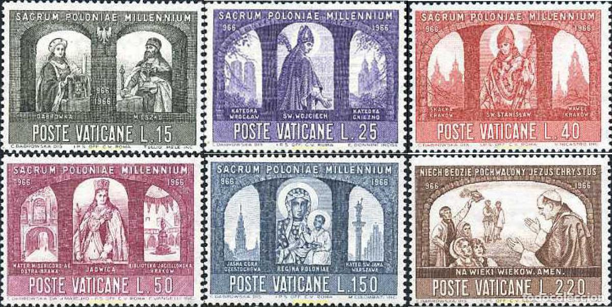 Sellos: 116278 MNH VATICANO 1966 MILENARIO DEL CRISTIANISMO EN POLONIA