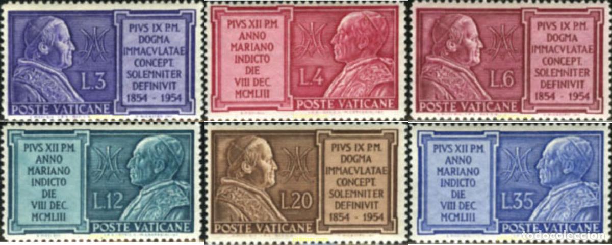 Sellos: 601560 MNH VATICANO 1954 A&Ntilde;O MARIANO Y CENTENARIO DEL DOGMA DE LA INMACULADA CONCEPCION