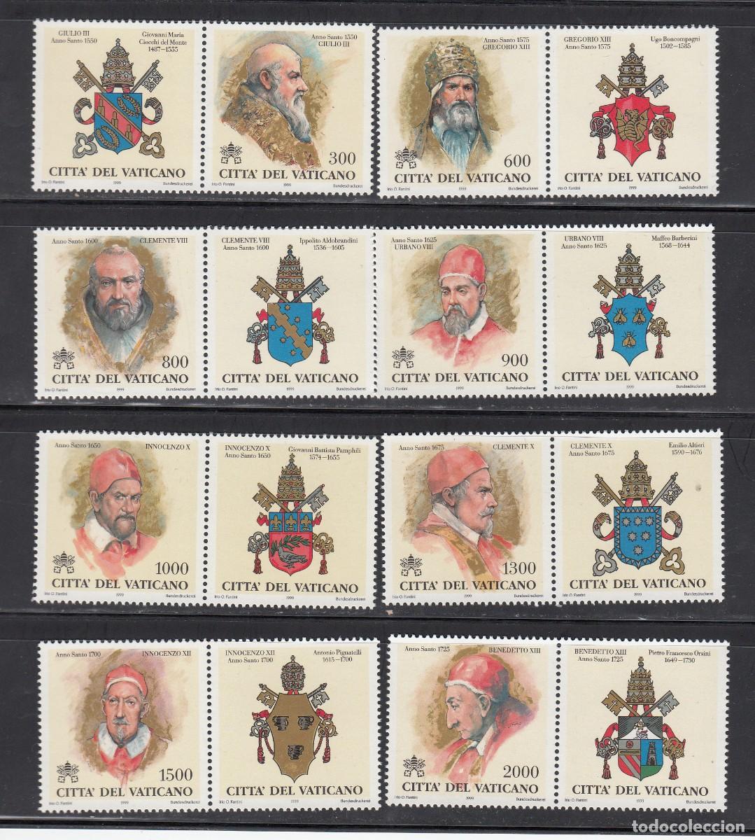 Sellos: 1998 VATICANO PAPAS Y A&Ntilde;OS SANTOS NUMS. 1096-1103