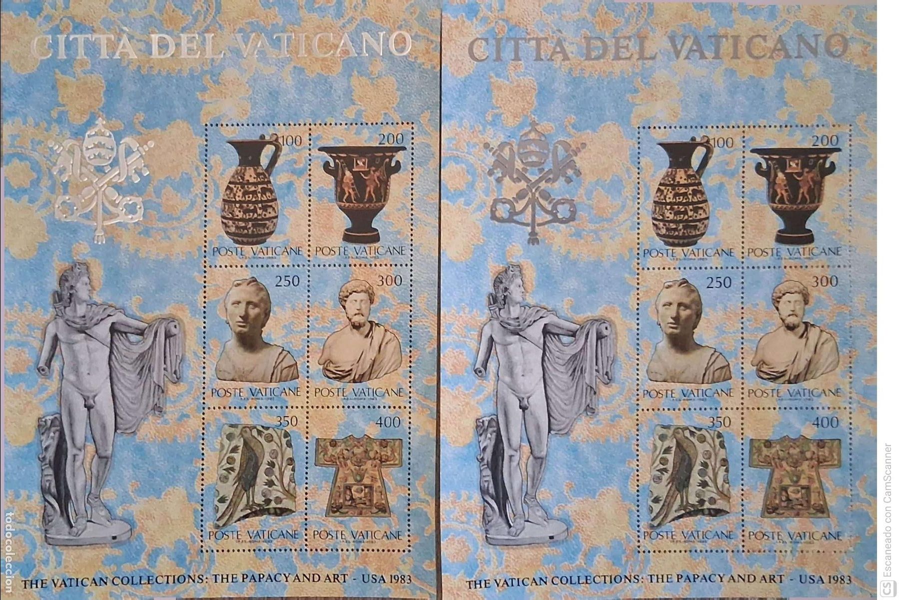 Sellos: LIQUIDACI&Oacute;N. 2 HB 5 Vaticano Colecciones de Arte en USA I. 1983 Sellos nuevos y numeraci&oacute;n Yvert.