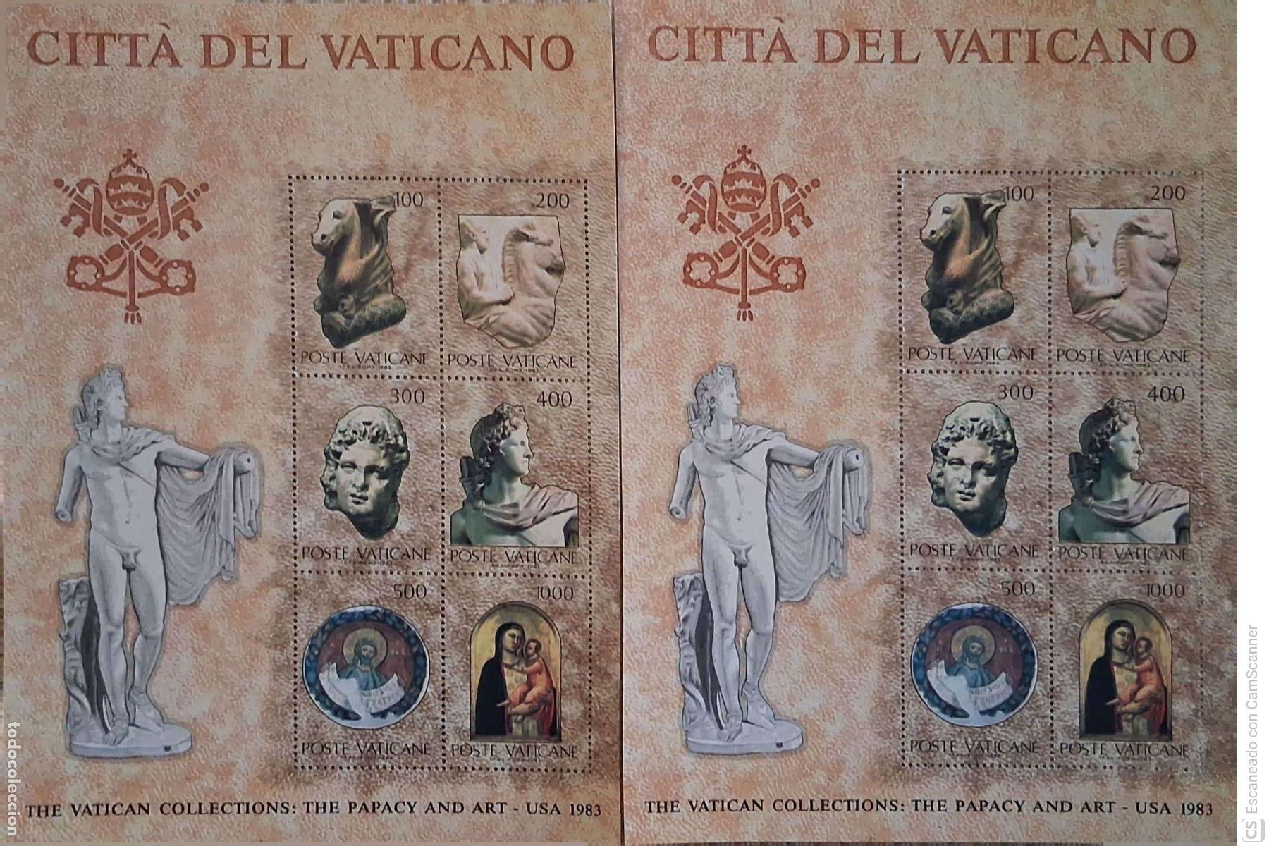 Sellos: LIQUIDACI&Oacute;N. 2 HB 6 Vaticano Colecciones de Arte en USA II. 1983 Sellos nuevos y numeraci&oacute;n Yvert.