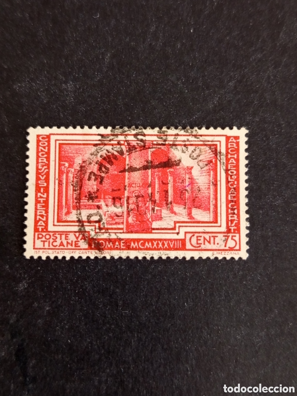 Sellos: Vaticano, 1938. Arqueolog&iacute;a . Bas&iacute;lica Santos Nereo y Achille. Yvert 83. Usado. Pedido m&iacute;nimo 3 &euro;.