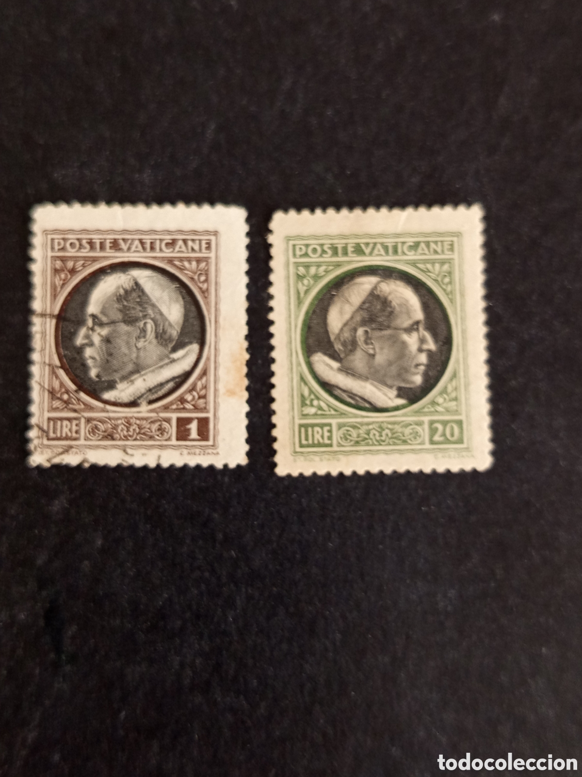 Sellos: Vaticano, 1945. S.S. P&iacute;o XII. Yvert 115 y 119. Pedido m&iacute;nimo 3 &euro;. Ver fotos