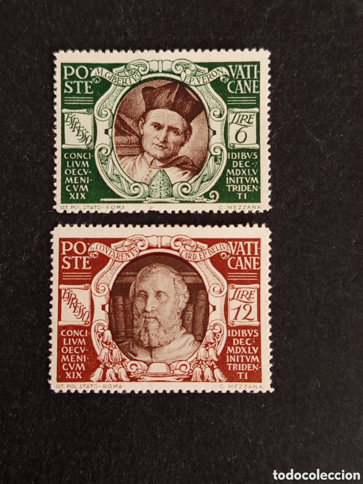 Sellos: Vaticano, 1946. Concilio de Trento. Yvert urgente 9-10. Serie completa. Nuevos. Pedido m&iacute;nimo 3 &euro;.