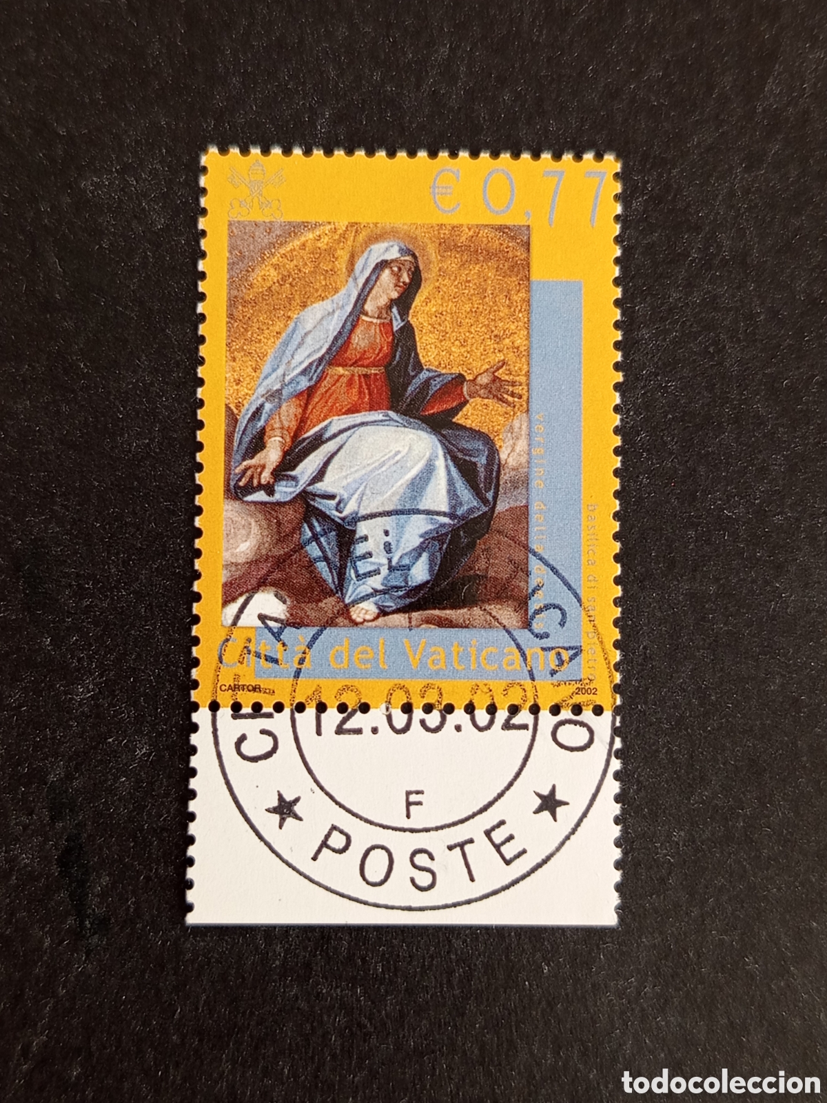 Sellos: Vaticano, 2002. Virgen ( Bas&iacute;lica S. Pedro). Yvert 1257. Usado. Pedido m&iacute;nimo 3&euro;. Ver fotos.