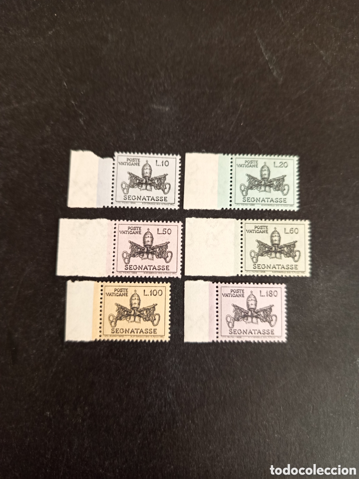 Sellos: Vaticano,1968. Escudo de Armas de Pablo VI.Yvert tasas19-24. Serie completa,nuevos.Pedido m&iacute;nimo 3&euro;