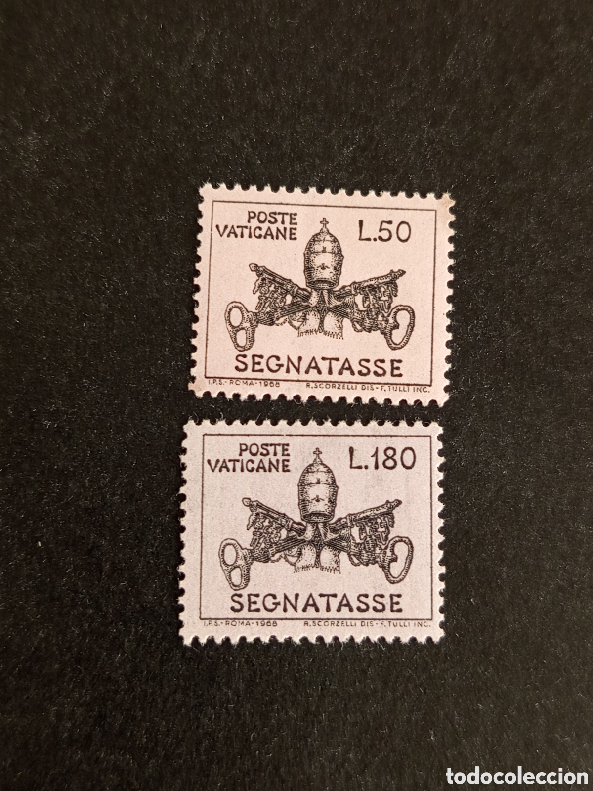 Sellos: Vaticano,1968. Escudo de Armas de Pablo VI.Yvert tasas21 y 24. Nuevo. Pedido m&iacute;nimo 3&euro;. Ver fotos.