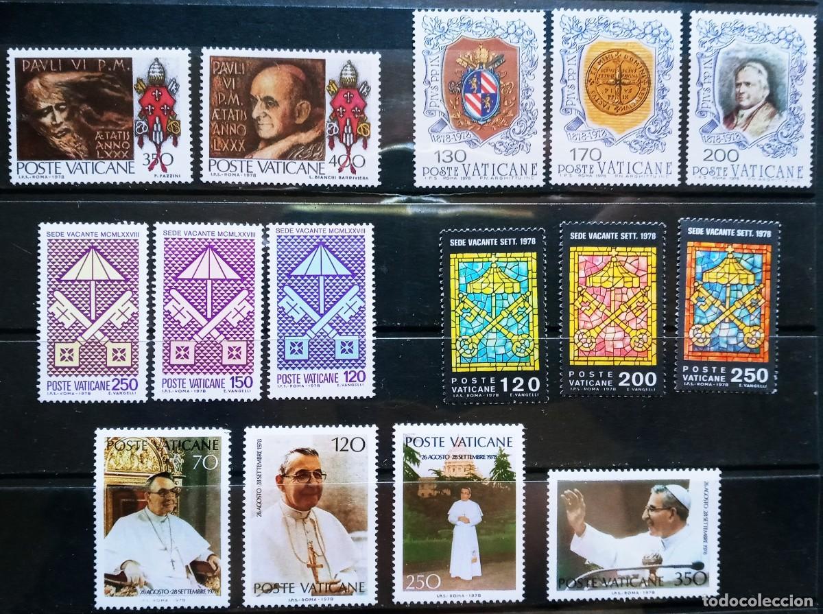Sellos: VATICANO - IVERT ... A&Ntilde;O 1978 COMPLETO 651/52 * CON FIJASELLO+ LAS OTRAS 4 SERIES ** SIN FIJAS