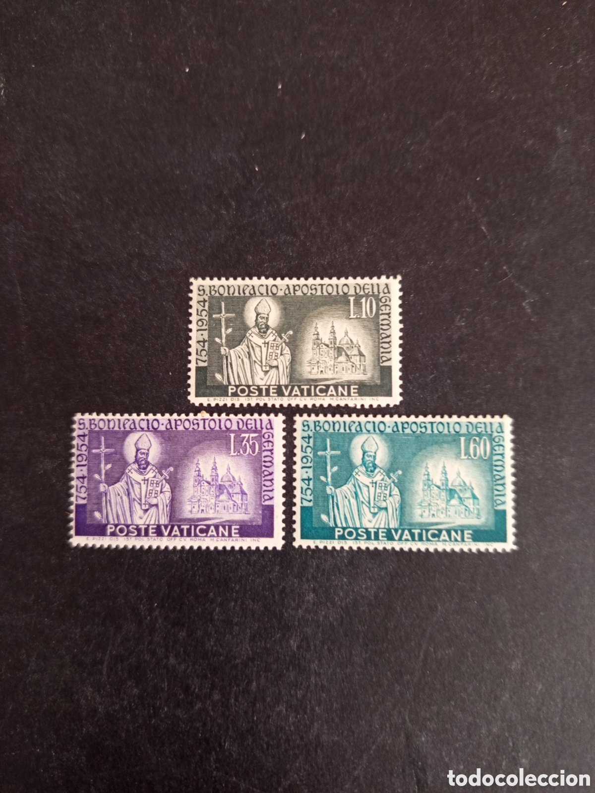 Sellos: Vaticano, 1955. San Bonifacio. Yvert 210/2. Nuevos y Serie completa. Pedido m&iacute;nimo 3 &euro;. Ver fotos