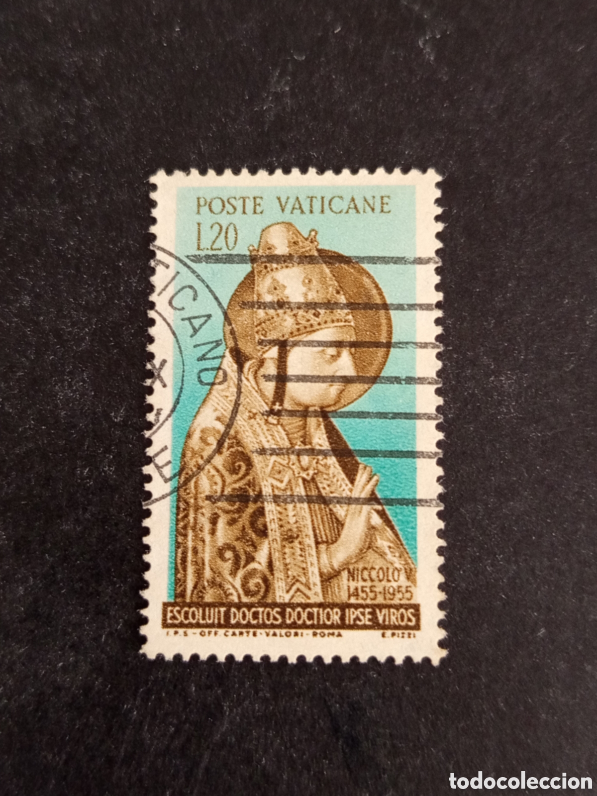 Sellos: Vaticano, 1955. S. S. Nicol&aacute;s V. Yvert 215. Usado. Pedido m&iacute;nimo 3 &euro;. Ver fotos.