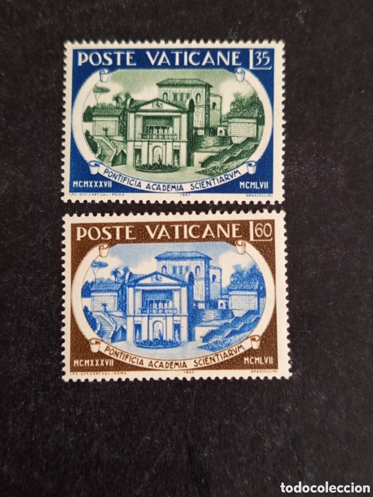 Sellos: Vaticano, 1957. Academia Cient&iacute;fica Pontificia. Yvert 245/6. Nuevos,Serie completa.Pedido m&iacute;nimo 3&euro;