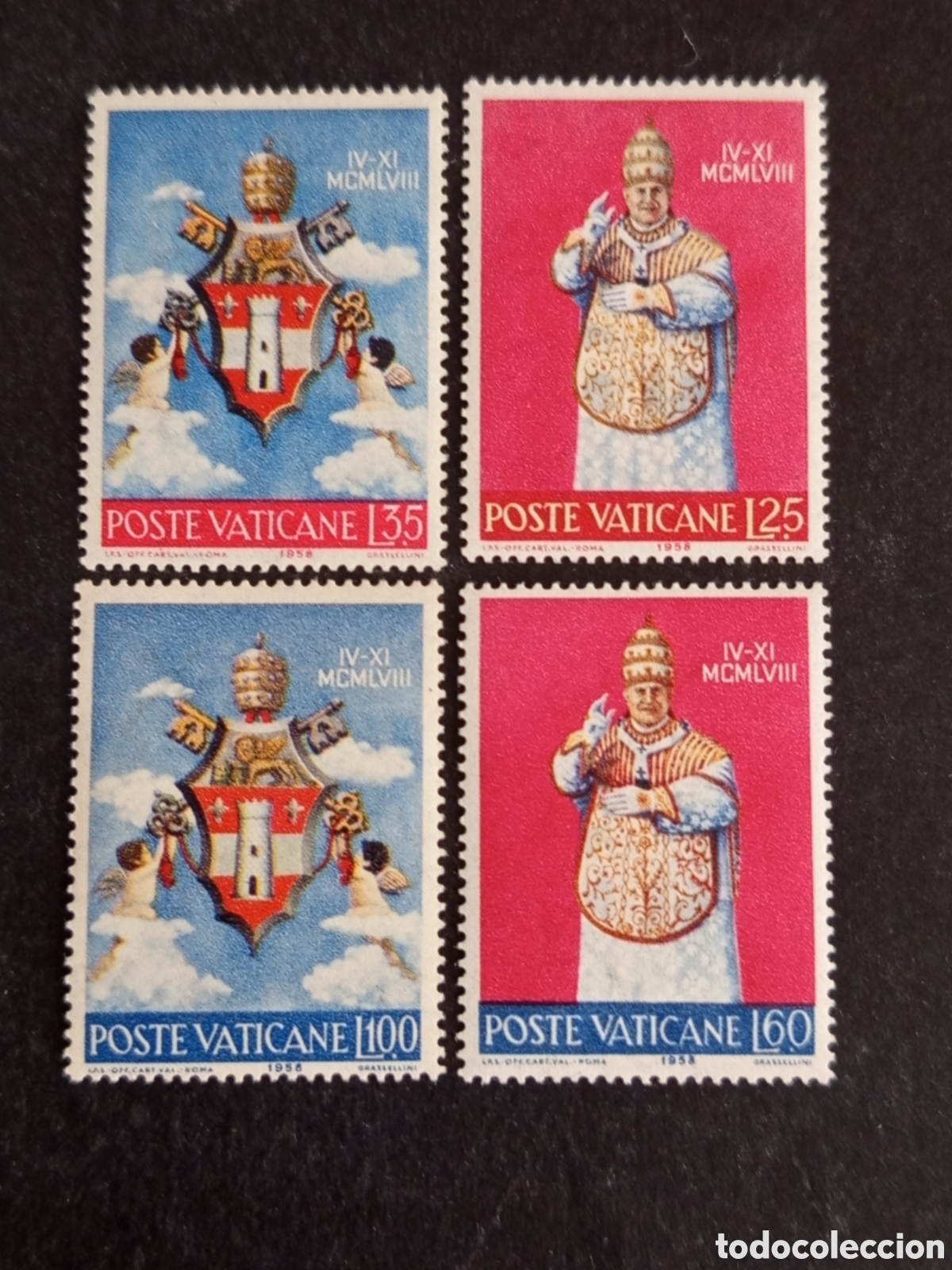 Sellos: Vaticano, 1958. S. S. Juan XXIII. Yvert 268/71. Nuevos , serie completa. Pedido m&iacute;nimo 3 &euro;.