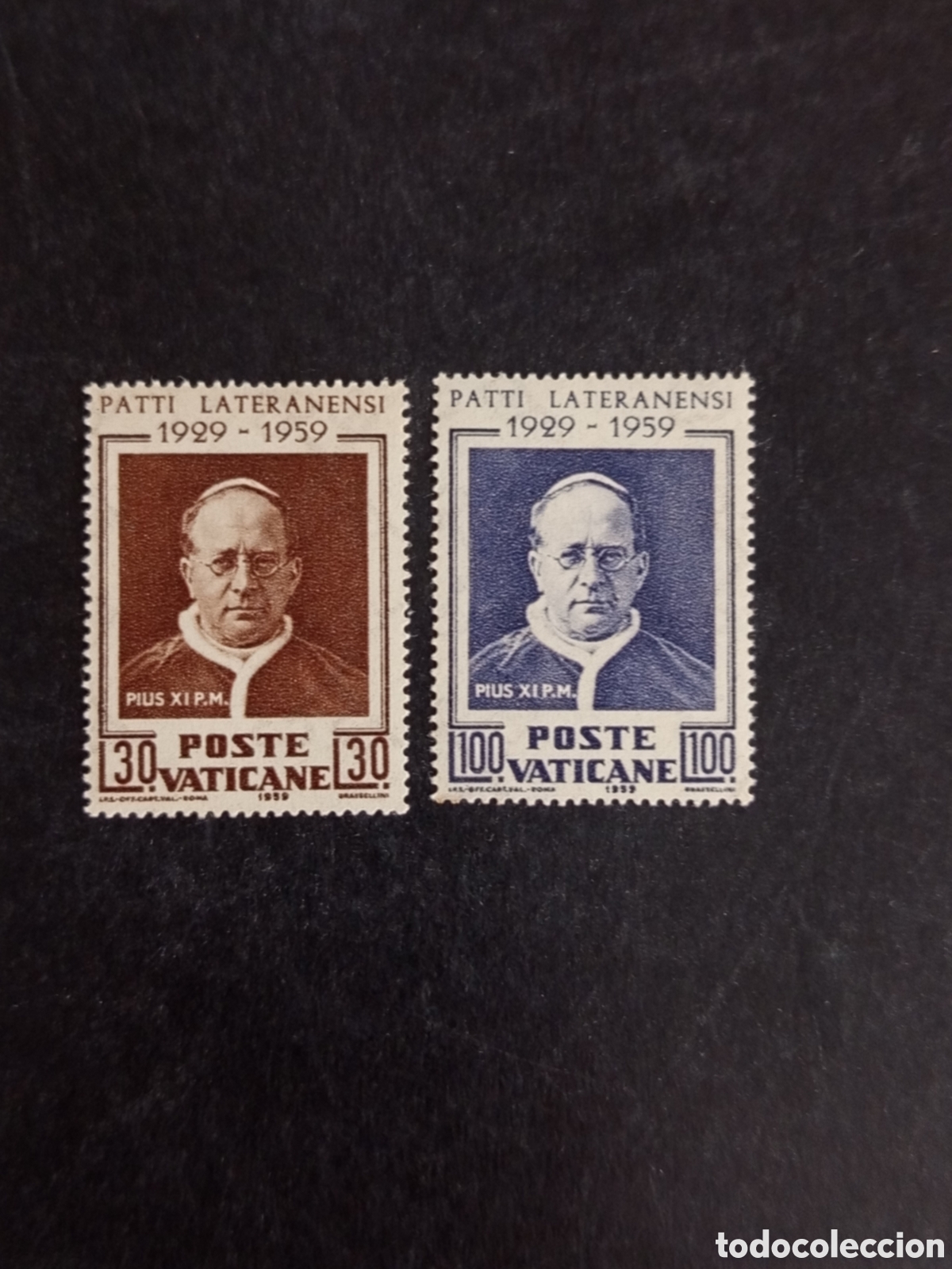 Sellos: Vaticano, 1959. S. S. P&iacute;o XI. Pactos de Letran. Yvert 272/3. Nuevos,serie completa. Pedido m&iacute;nimo 3&euro;