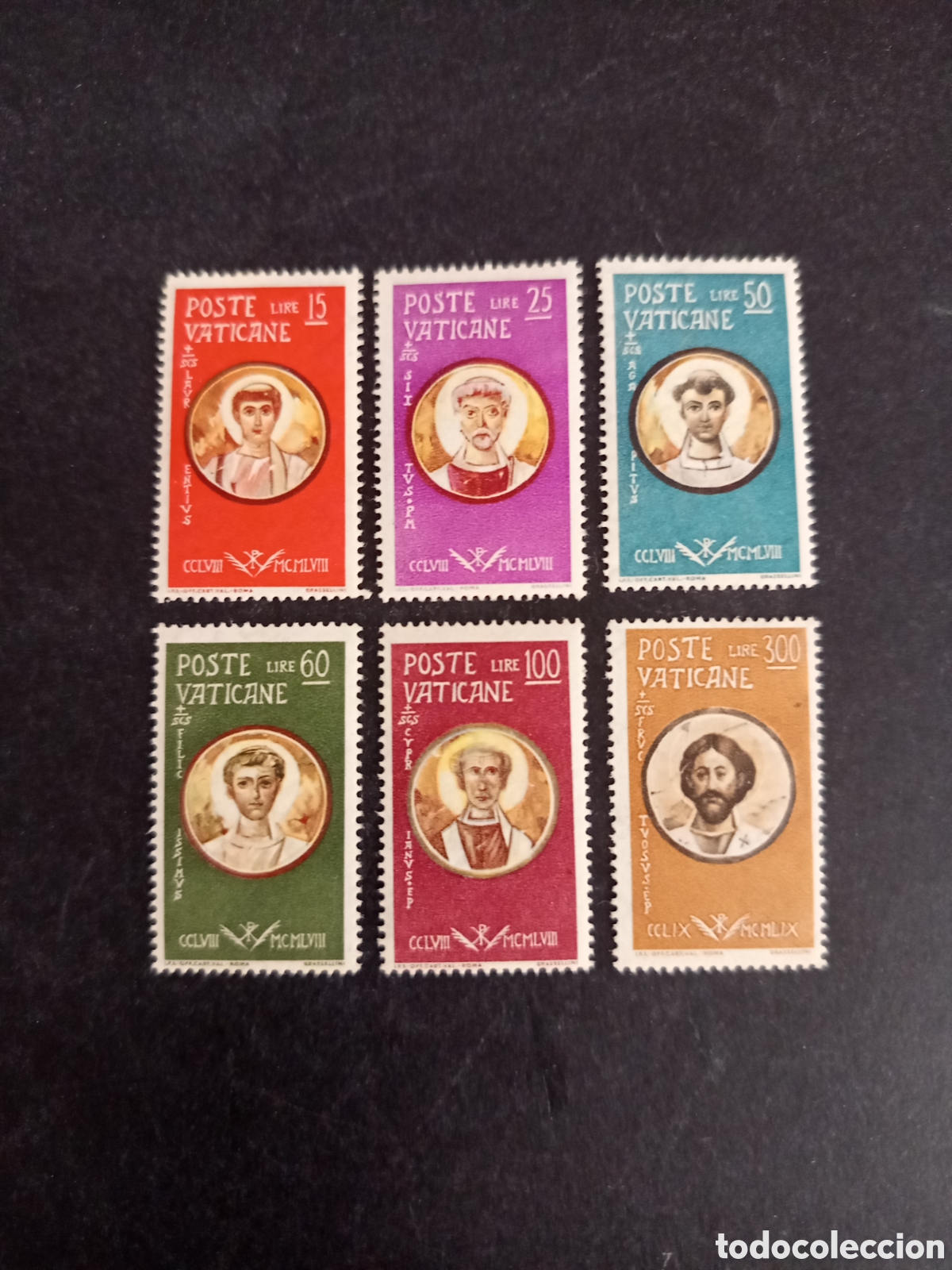 Sellos: Vaticano, 1959. M&aacute;rtires Cristianos. Yvert 274/9. Serie completa en nuevo. Pedido m&iacute;nimo 3 &euro;.