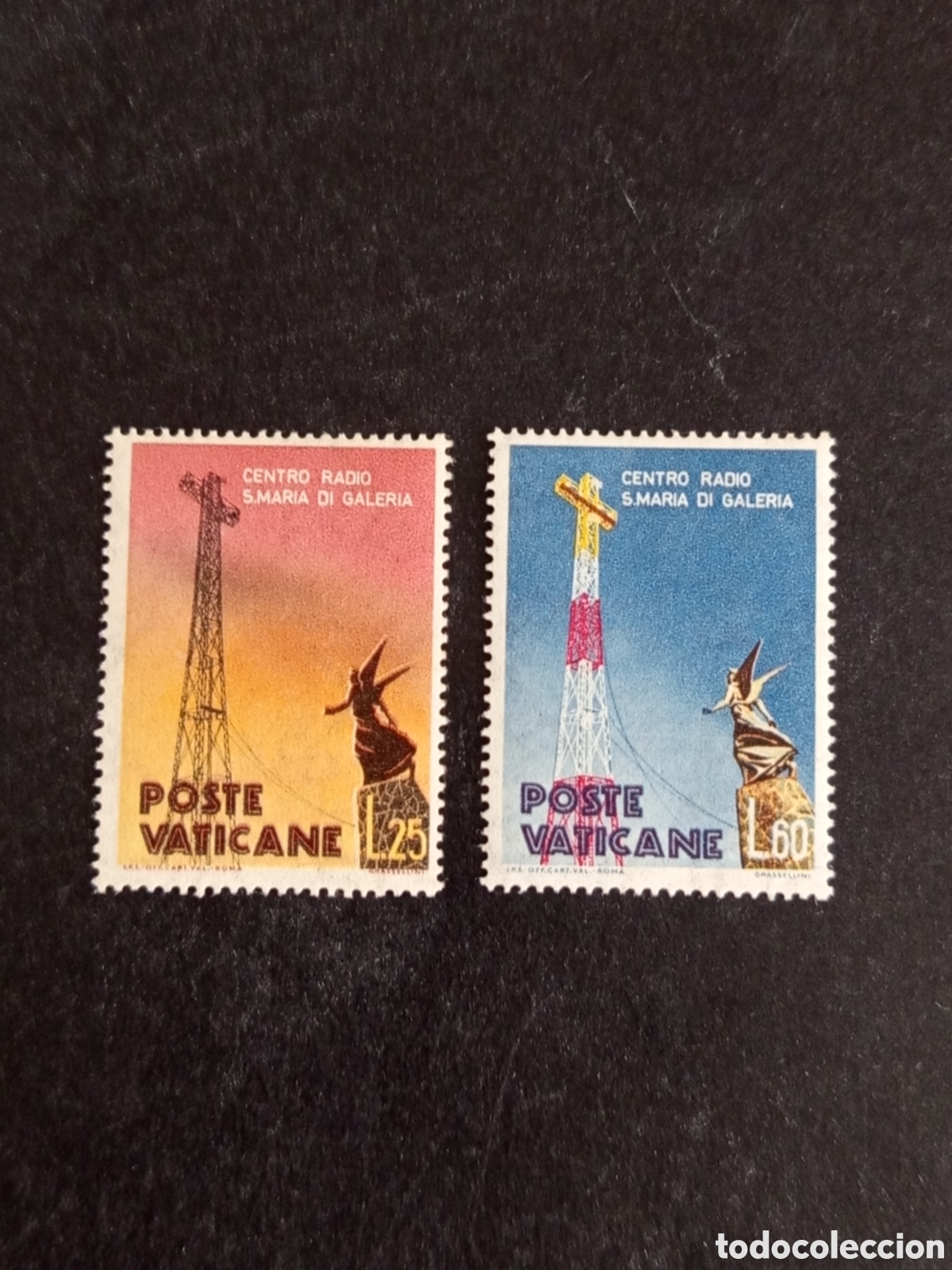 Sellos: Vaticano, 1959. Radio Vaticano. Yvert 280/1. Serie completa en nuevo. Pedido m&iacute;nimo 3 &euro;. Ver fotos