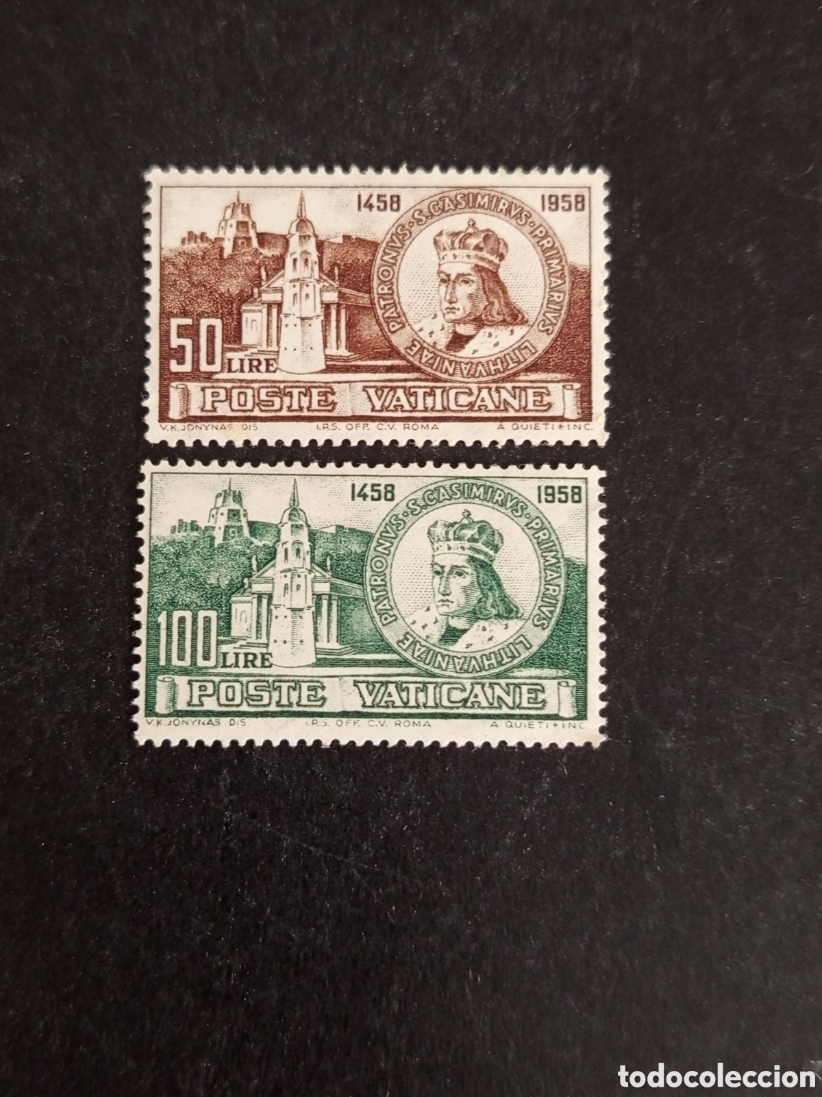 Sellos: Vaticano, 1959.San Casimiro. Yvert 282/3. Serie completa en nuevo. Pedido m&iacute;nimo 3 &euro;. Ver fotos