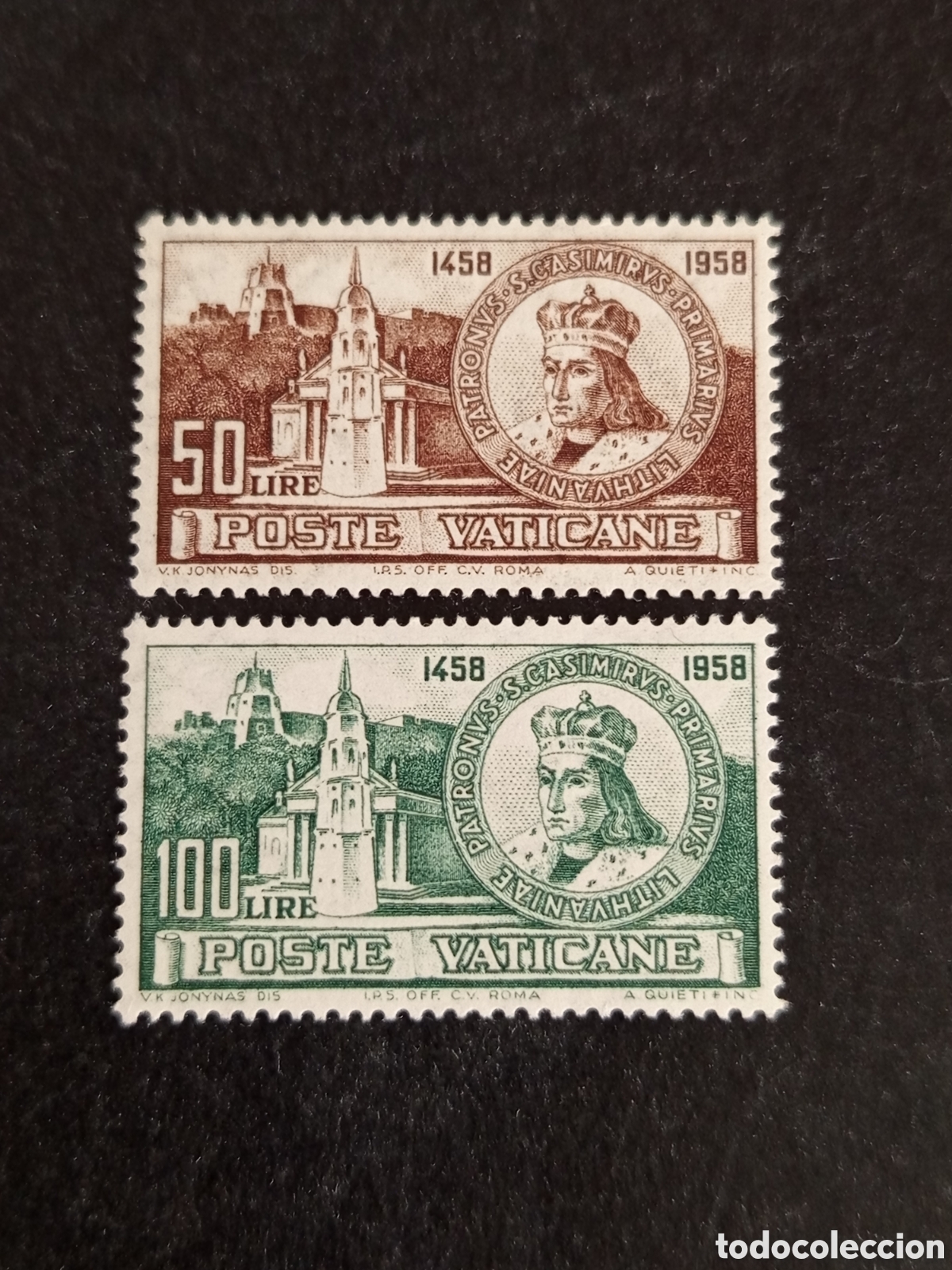 Sellos: Vaticano, 1959.San Casimiro. Yvert 282/3. Serie completa en nuevo. Pedido m&iacute;nimo 3 &euro;. Ver fotos