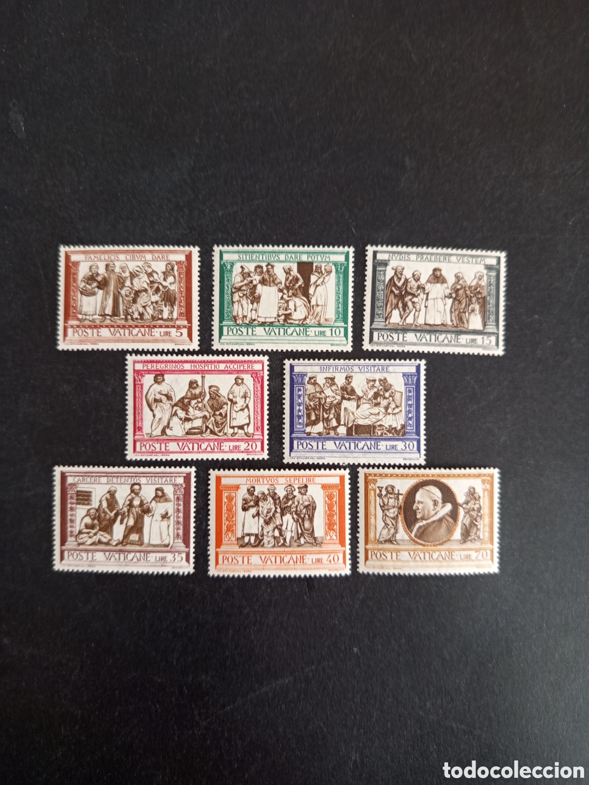 Sellos: Vaticano, 1960. Obras de Misericordia. Yvert 302/9. Completa en nuevo. Pedido m&iacute;nimo 3 &euro;. Ver fotos