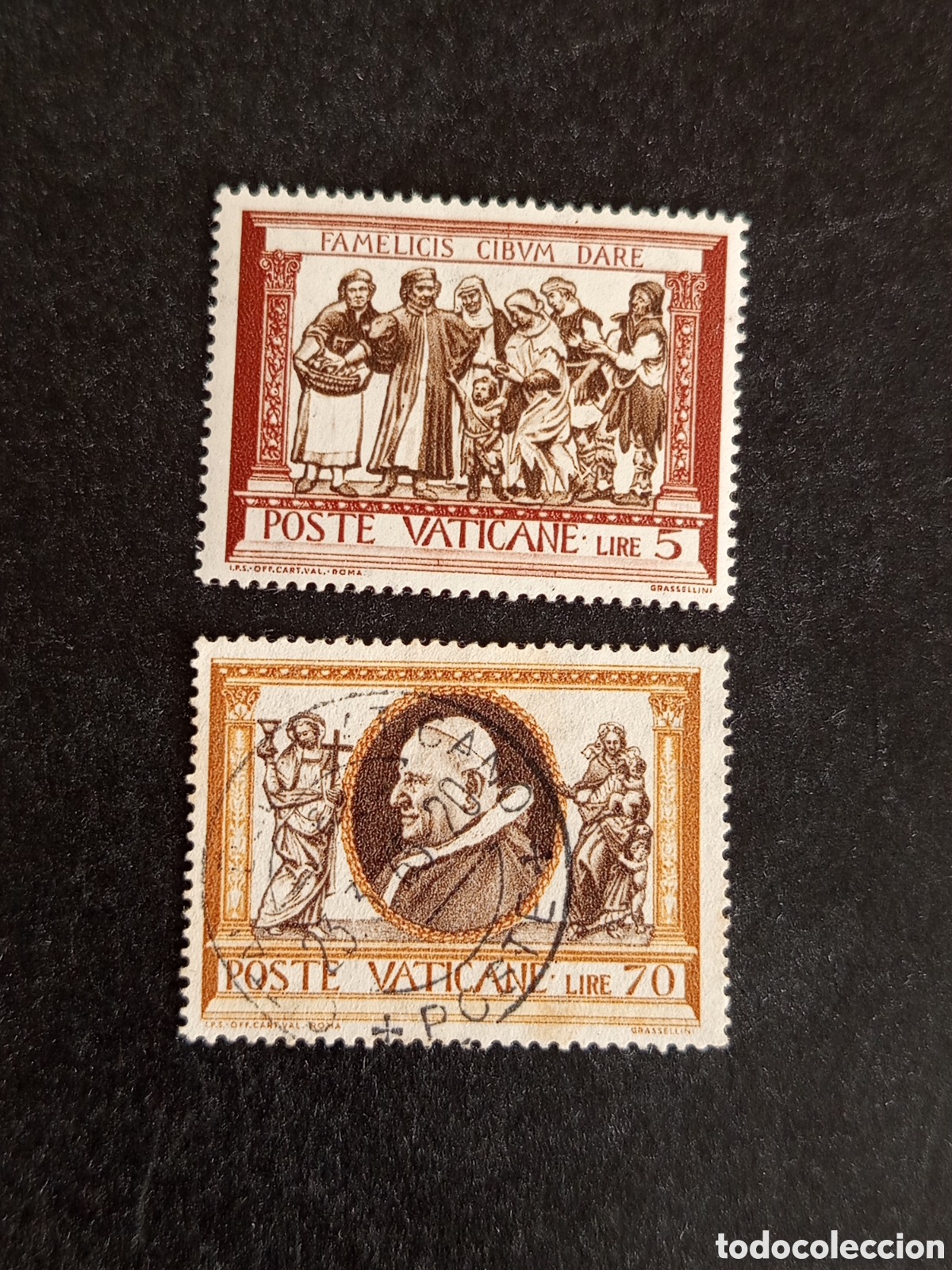 Sellos: Vaticano, 1960. Obras de Misericordia. Yvert 302 y 309. Pedido m&iacute;nimo 3 &euro;. Ver fotos.