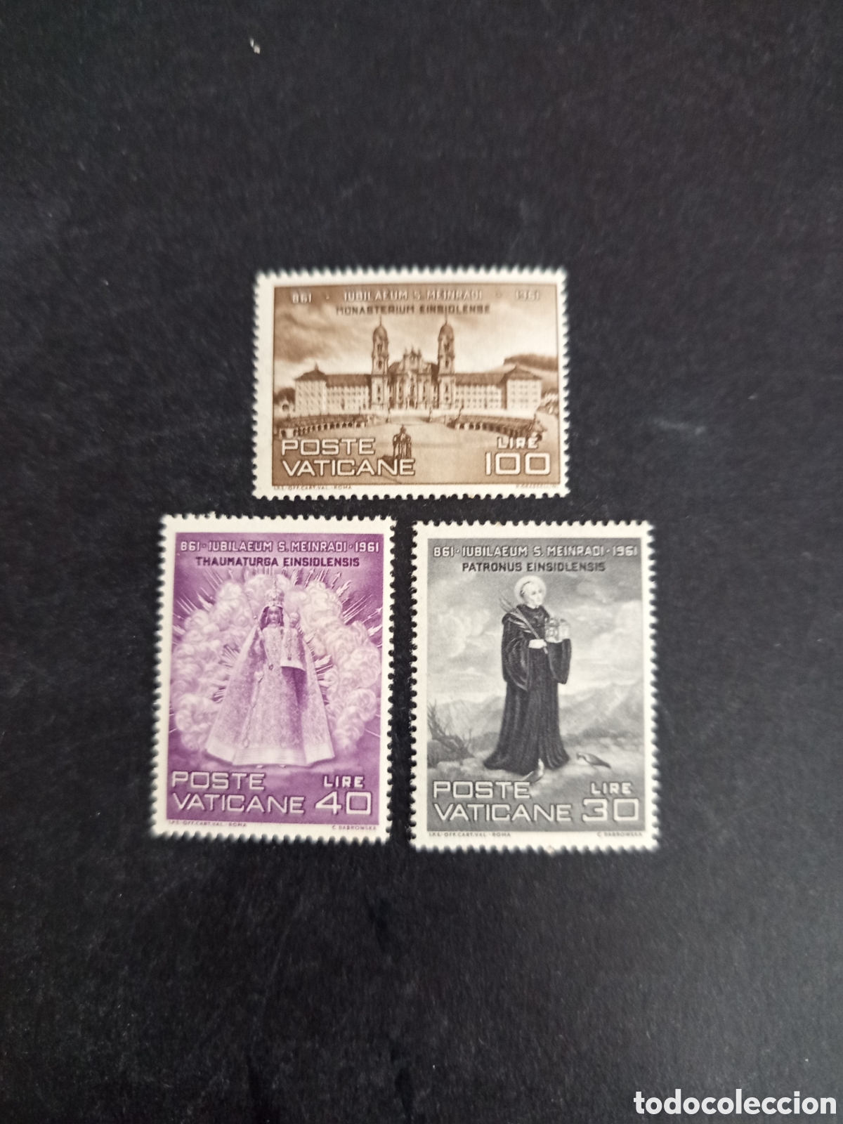 Sellos: Vaticano,1961. San Meirand. Virgen Negra y Monasterio. Yvert316/8. Completa. Nuevos.Pedido m&iacute;nimo 3&euro;