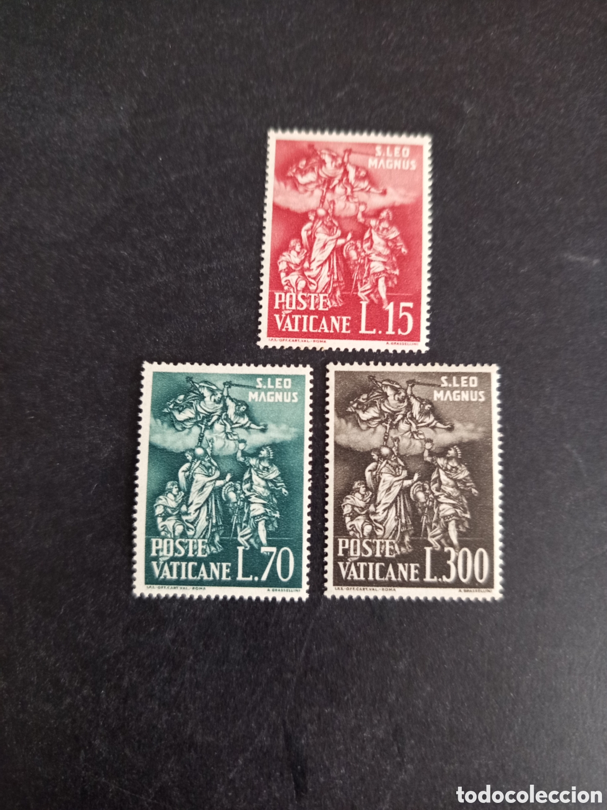 Sellos: Vaticano,1961. S.S. Le&oacute;n I El Grande. Yvert 319/321. Serie Completa en Nuevo. Pedido m&iacute;nimo 3&euro;.