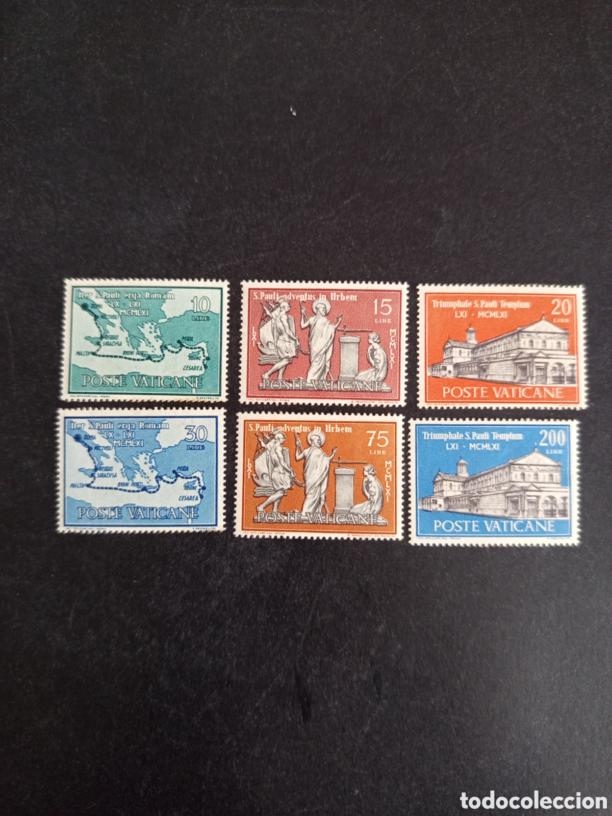 Sellos: Vaticano,1961. San Pablo en Roma. Yvert 322/7. Serie Completa en Nuevo. Pedido m&iacute;nimo 3&euro;. Ver fotos.
