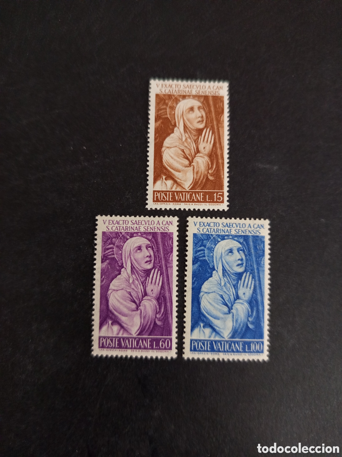 Sellos: Vaticano,1962. Santa Catalina de Siena. Yvert 353/5. Serie Completa en Nuevo. Pedido m&iacute;nimo 3&euro;.