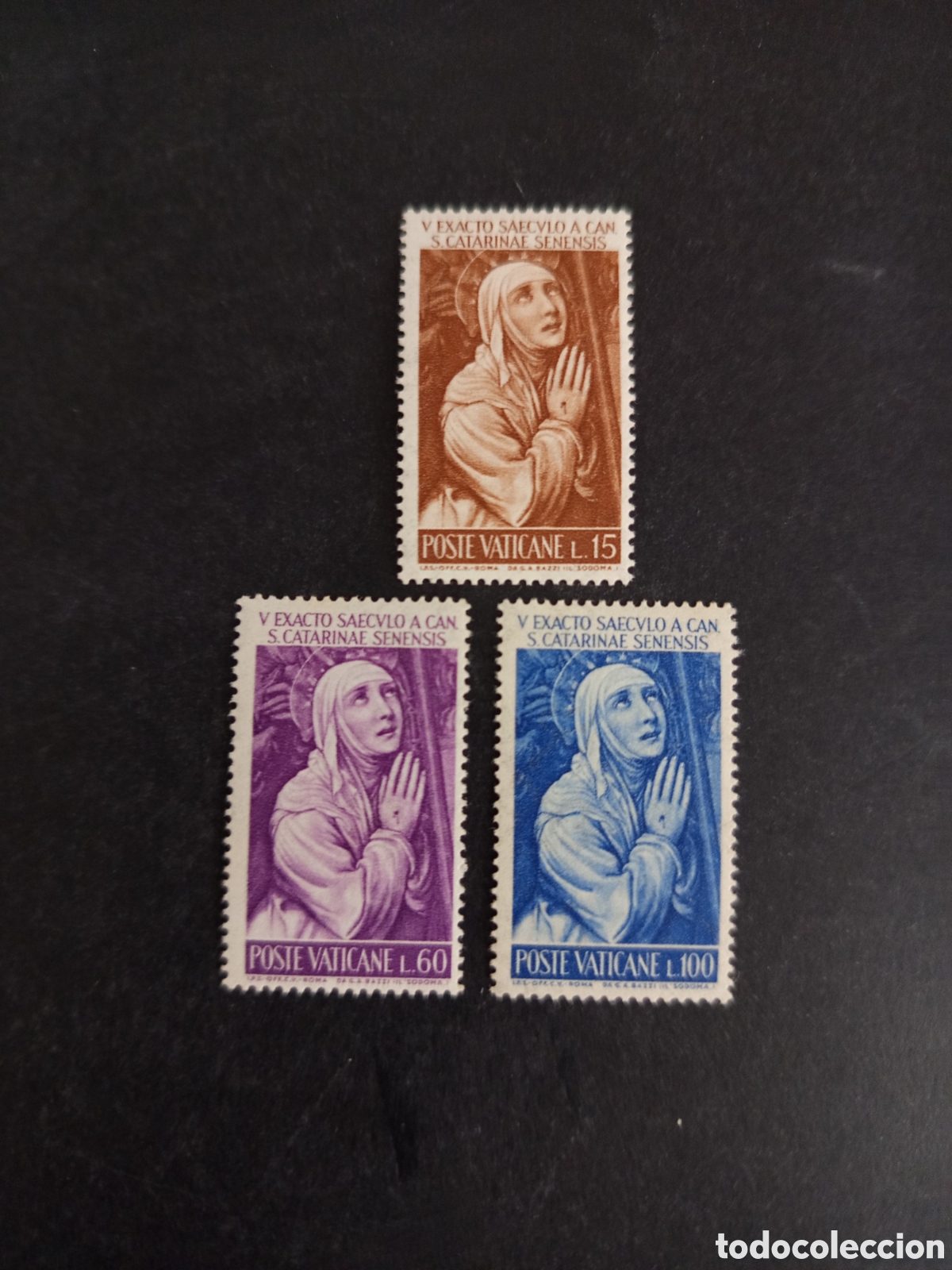 Sellos: Vaticano,1962. Santa Catalina de Siena. Yvert 353/5. Serie Completa en Nuevo. Pedido m&iacute;nimo 3 &euro;.