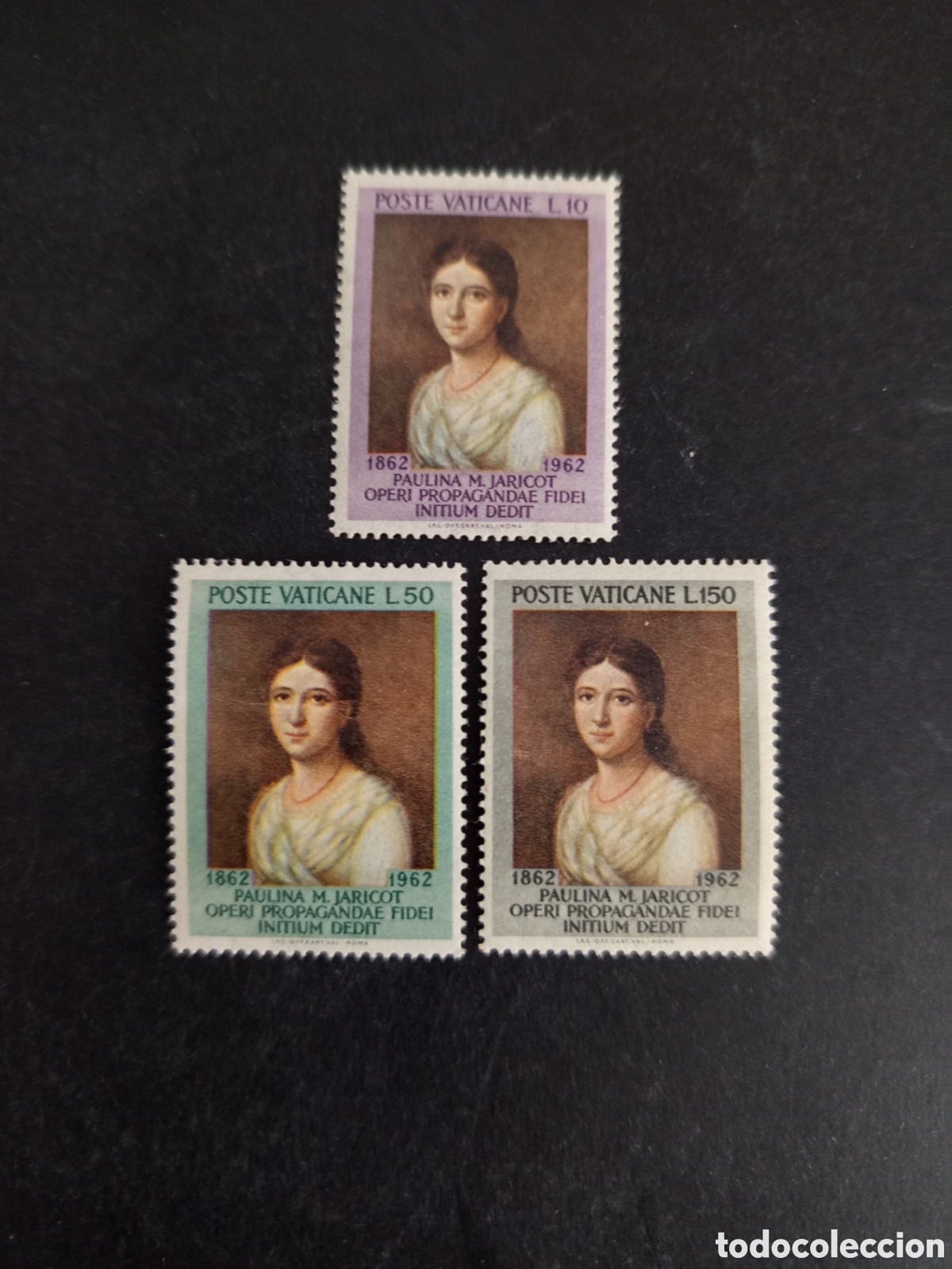 Sellos: Vaticano,1962. Paulina Jaricot. Yvert 356/8. Serie Completa en Nuevo. Pedido m&iacute;nimo 3&euro;. Ver fotos.