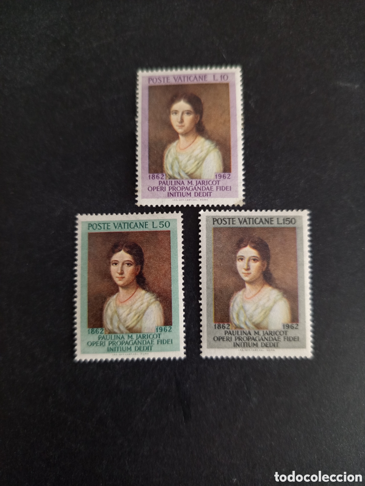 Sellos: Vaticano,1962. Paulina Jaricot. Yvert 356/8. Serie Completa en Nuevo. Pedido m&iacute;nimo 3&euro;. Ver fotos.