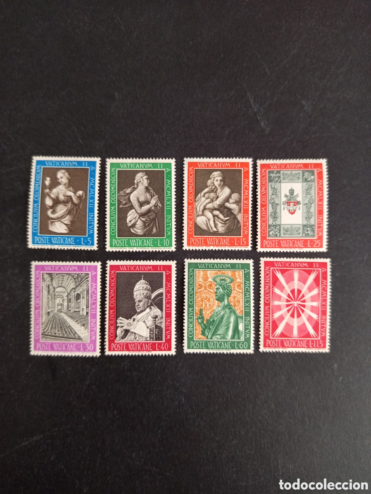 Sellos: Vaticano,1962. Concilio Vaticano II. Yvert 363/70. Serie Completa en Nuevo. Pedido m&iacute;nimo 3&euro;.