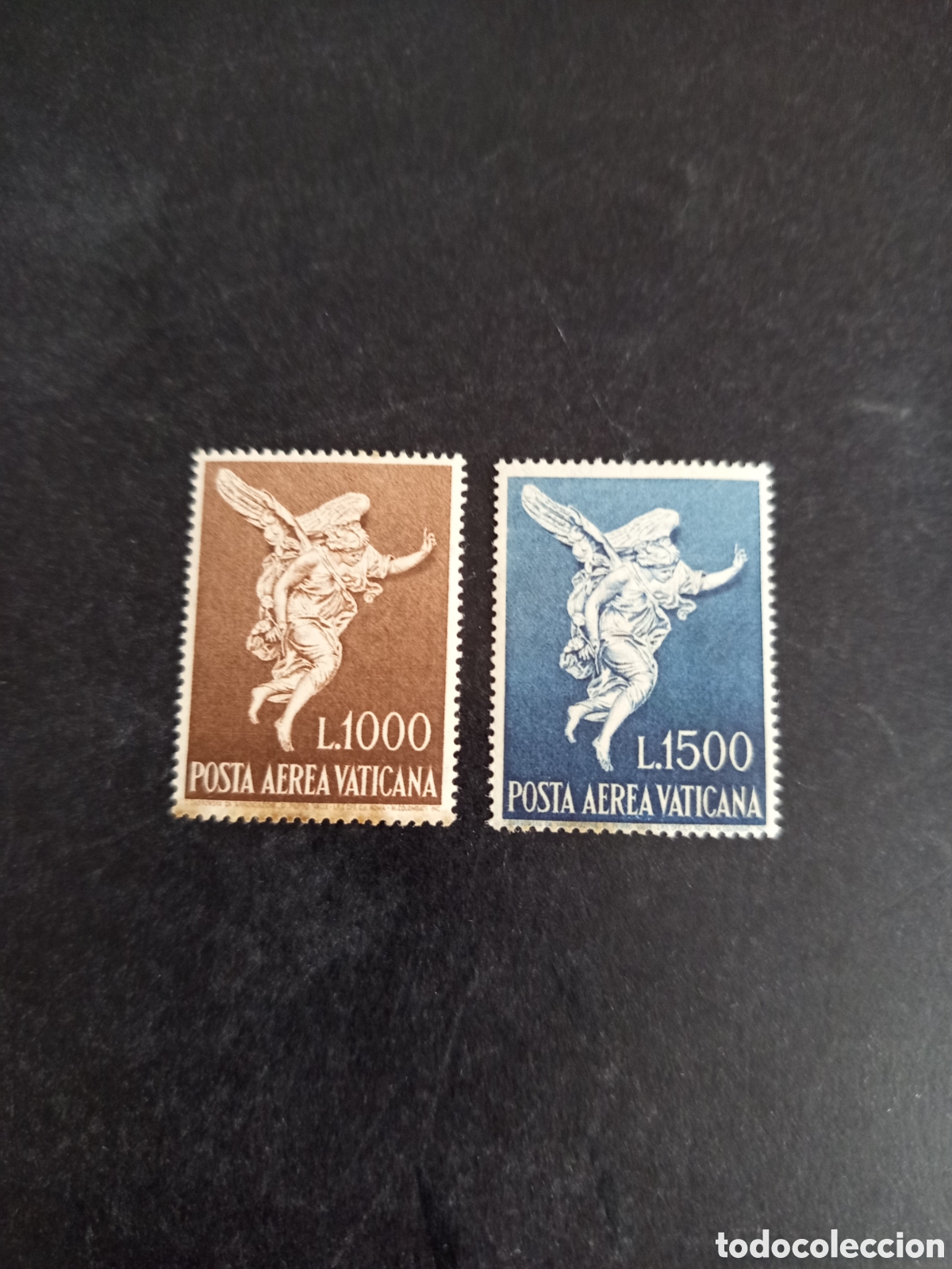Sellos: Vaticano,1962. Arc&aacute;ngel Gabriel. Yv a&eacute;reo 45/6. Serie completa. Pedido m&iacute;nimo 3 &euro;. Ver fotos