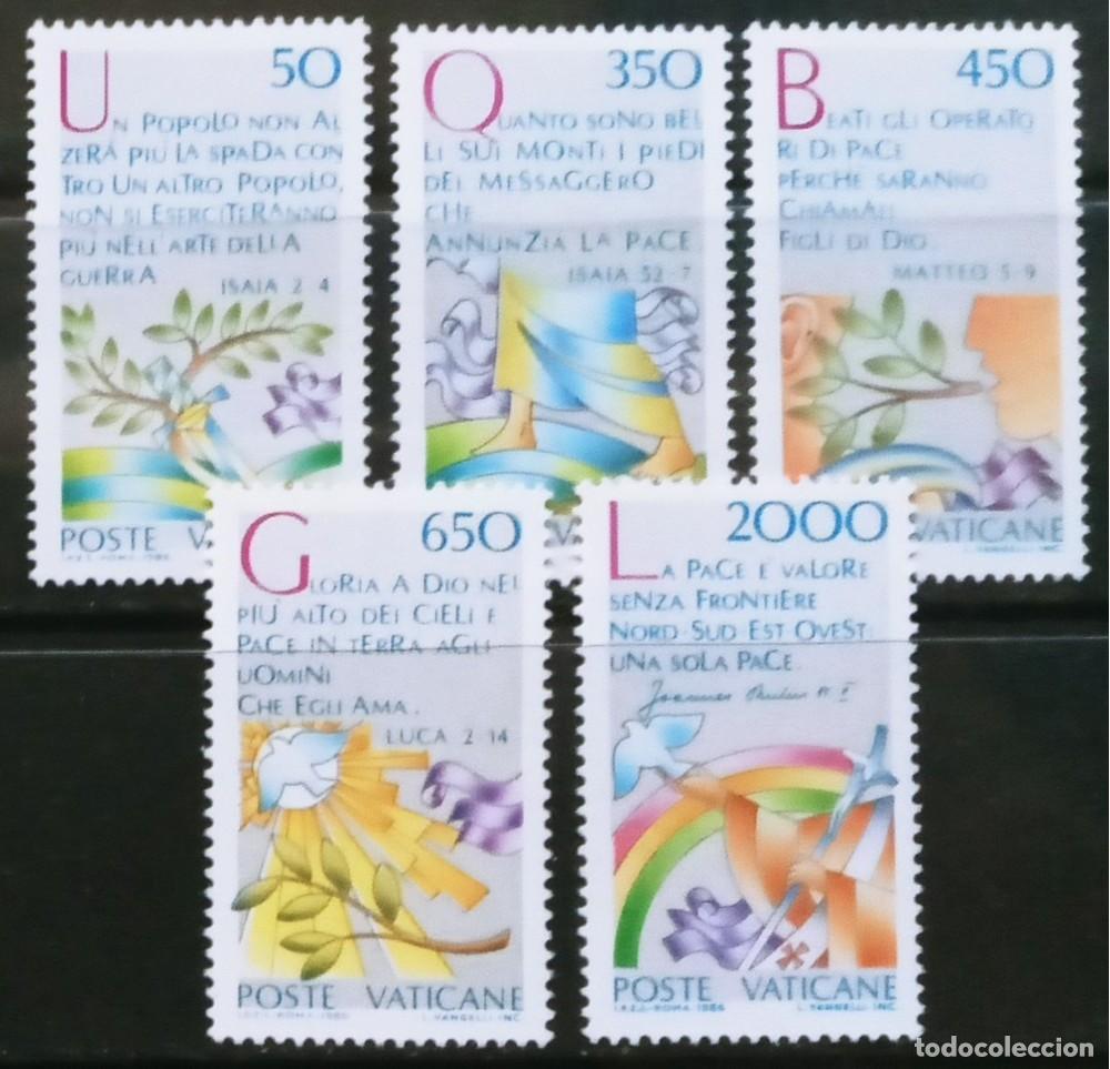 Sellos: VATICANO - IVERT 792/96 NUEVOS ** A&Ntilde;O INTERNACIONAL DE LA PAZ A&Ntilde;O 1986