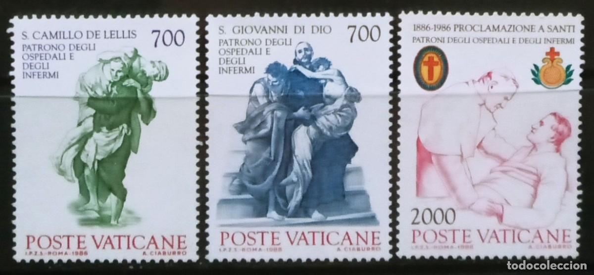 Sellos: VATICANO - IVERT 797/99 NUEVOS ** CENTEN. PROCLAMACION SAN JUAN DE DIOS A&Ntilde;O 1986