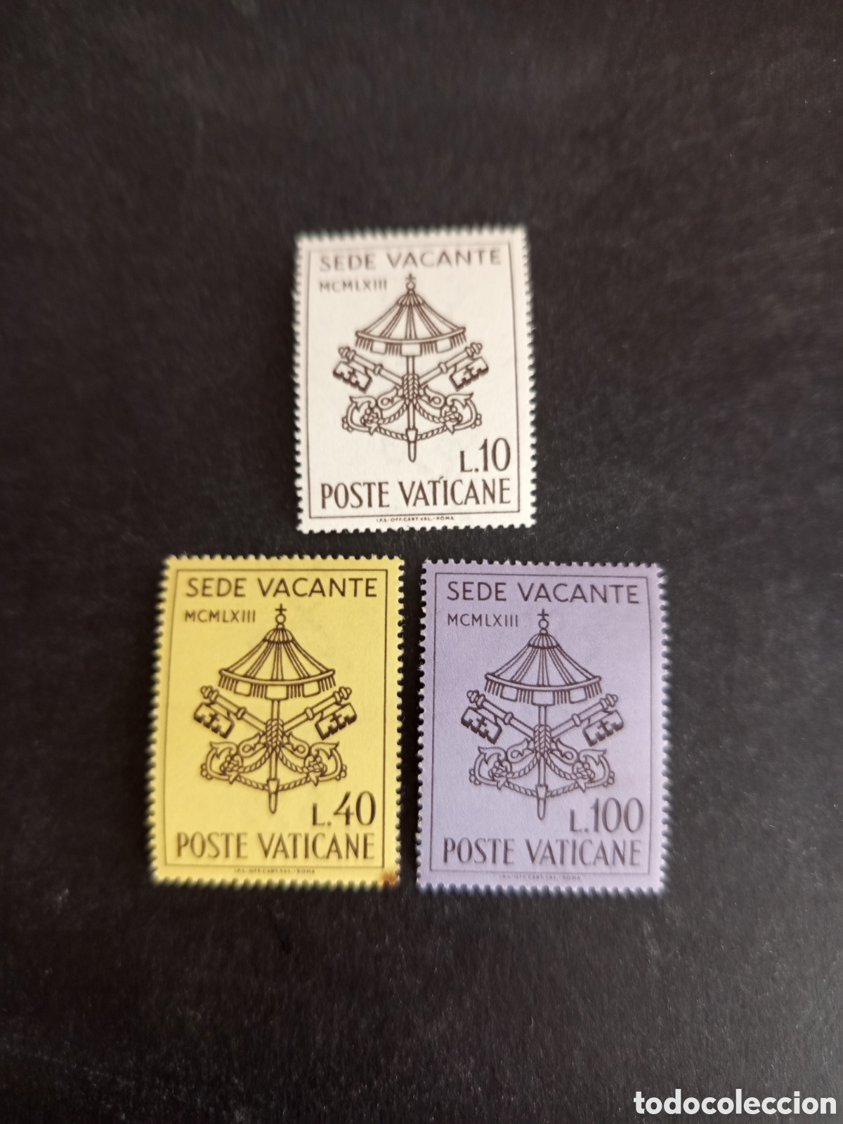 Sellos: Vaticano,1963. Sede vacante. Serie completa. Yvert 380/2. Pedido m&iacute;nimo 3 &euro;. Ver fotos