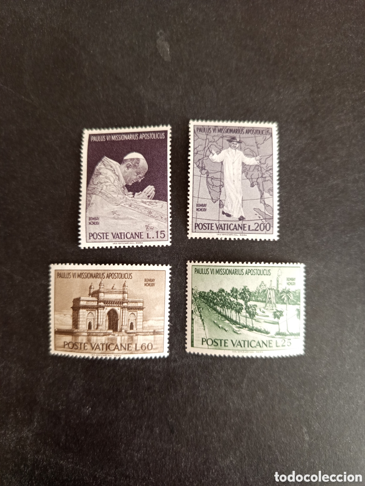 Sellos: Vaticano,1964. Viaje de Pablo VI a la India . Serie completa. Yvert 418/21. Pedido m&iacute;nimo 3 &euro;.